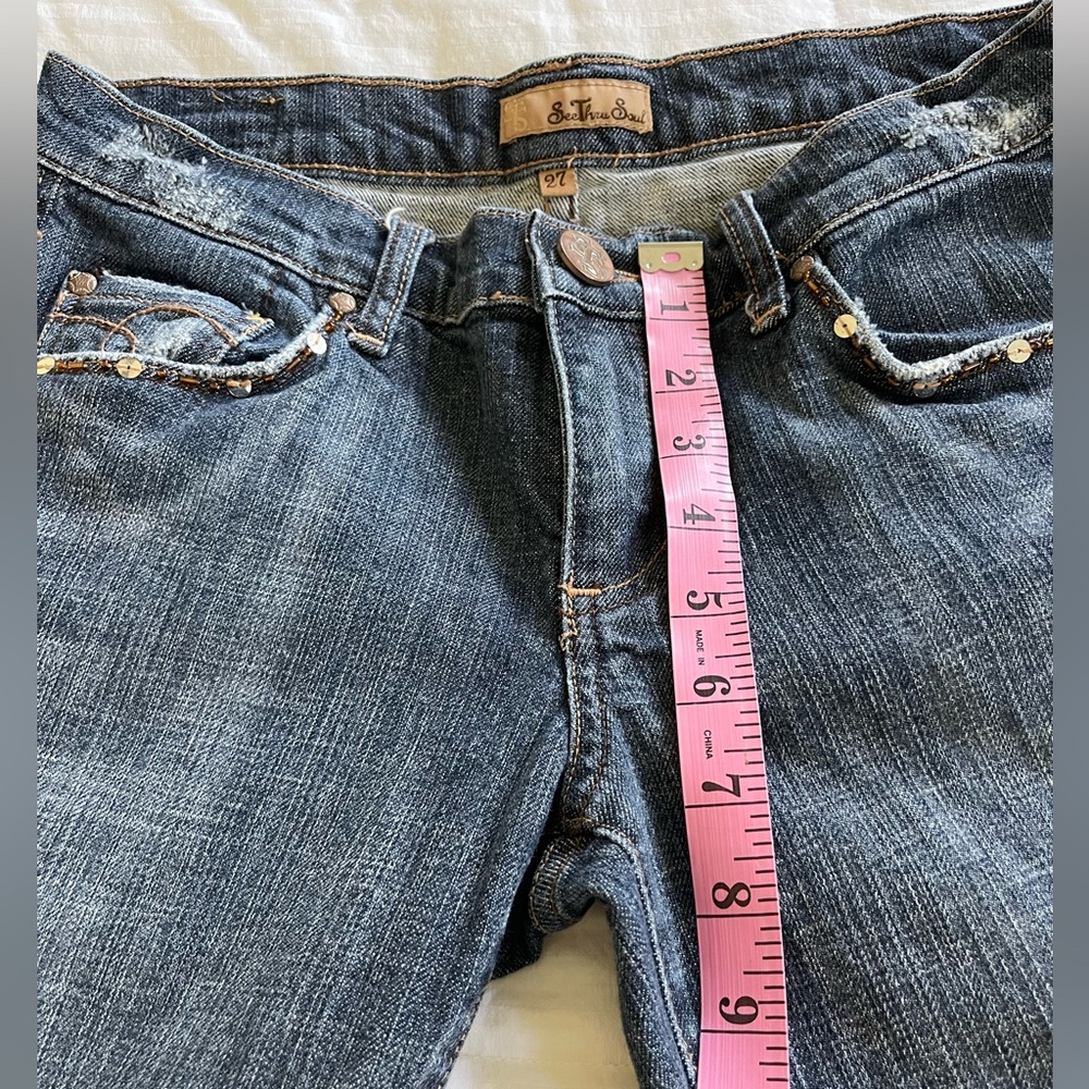 See Thru Soul Women's Blue Jeans Size 27 - Picture 7 of 11